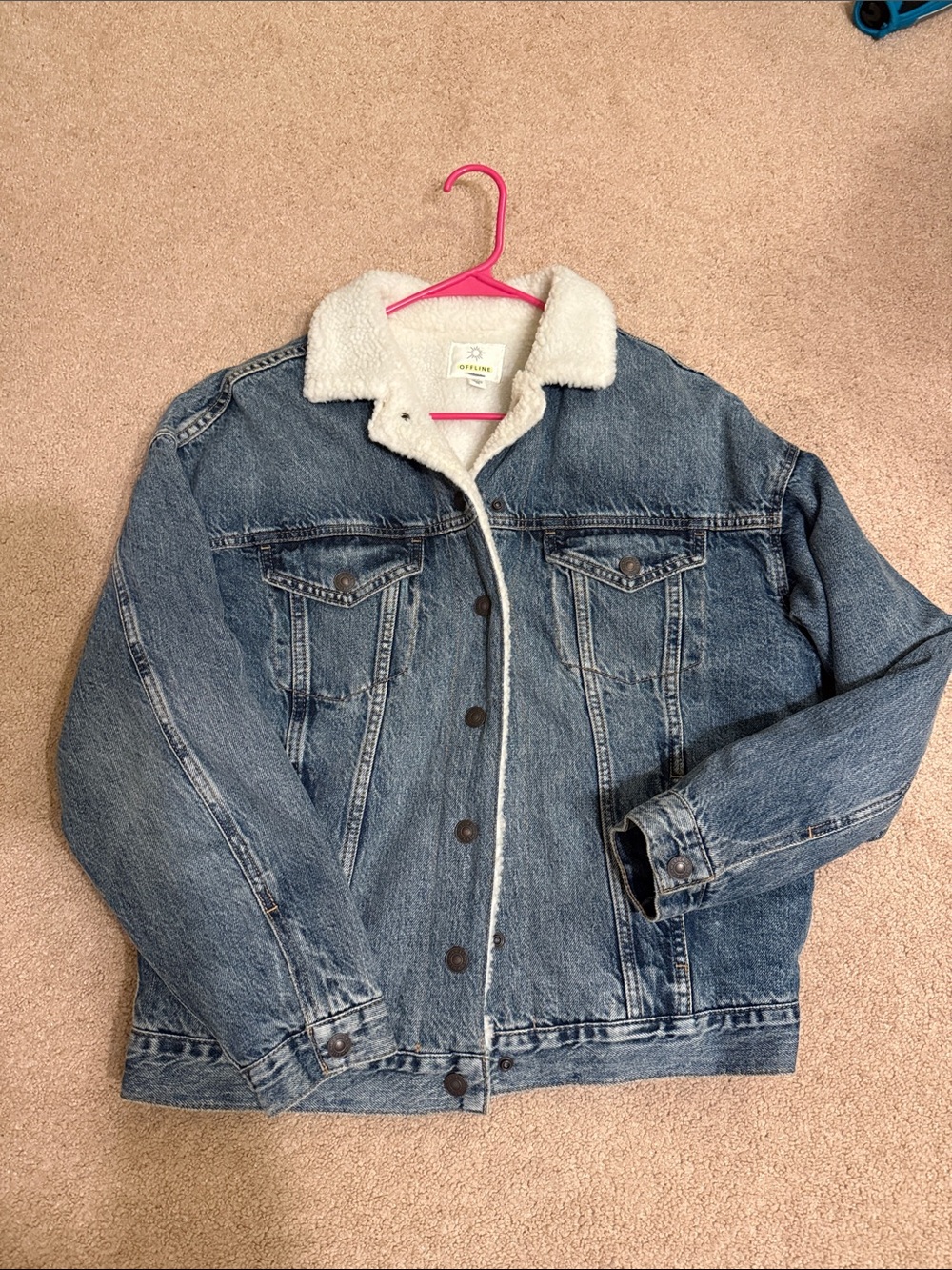 Womenโs Denim Sherpa Jacket